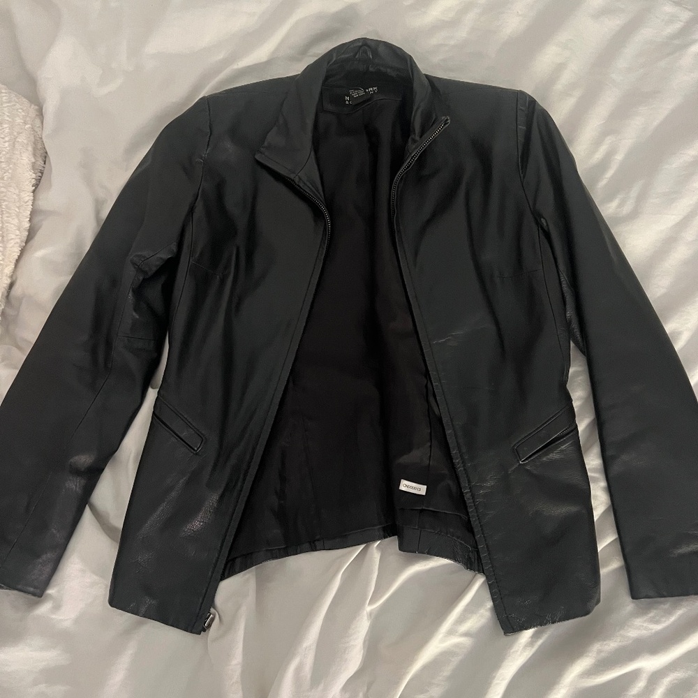 Black leather jacket